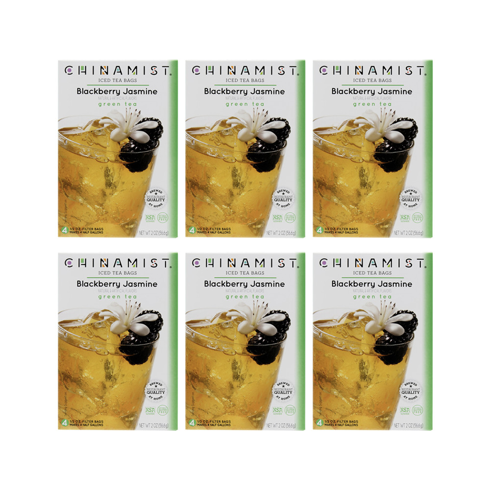 China Mist Blackberry Jasmine Iced Tea Bags, 4-Count Box, 6-Pack