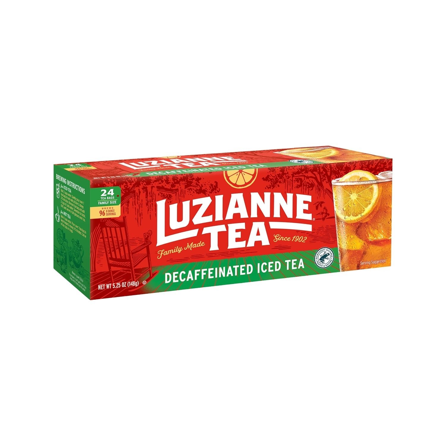Decaffeinated Iced Tea Bags, Family Size, 24ct Box Pack of 1