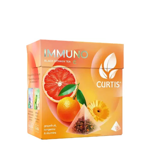 Curtis Black Tea IMMUNO with GRAPEFRUIT 15 Tea Bags Made in Russia