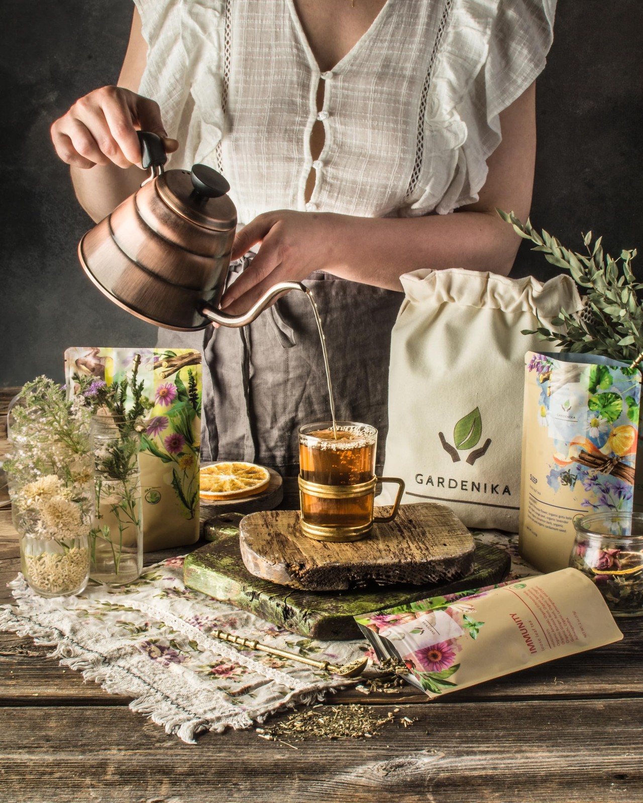 Gardenika Organic Loose Leaf Tea Sampler – Herbal Caffeine-Free Set – Ayurved…