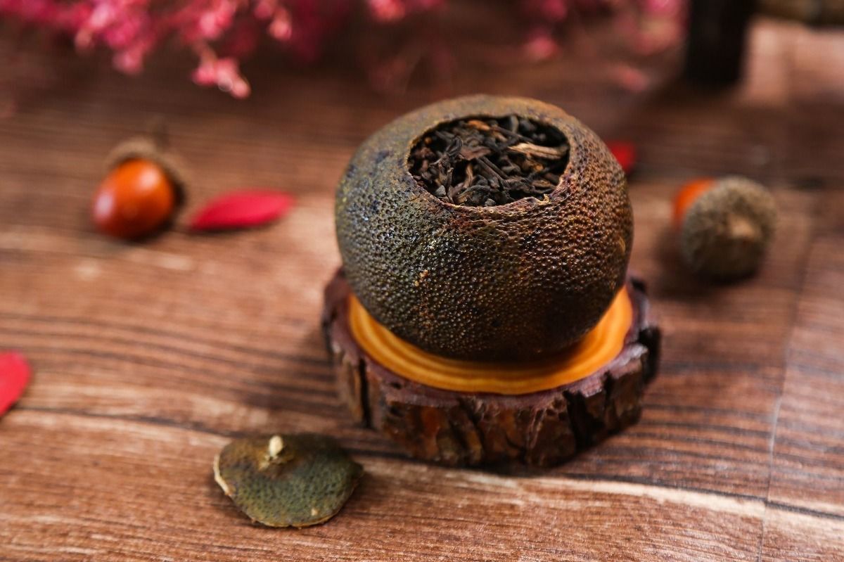Yunnan Orange Puer Tea Pu-erh Tea Ripe 8685 * Gold Horse Puer Stuffed Tangerine