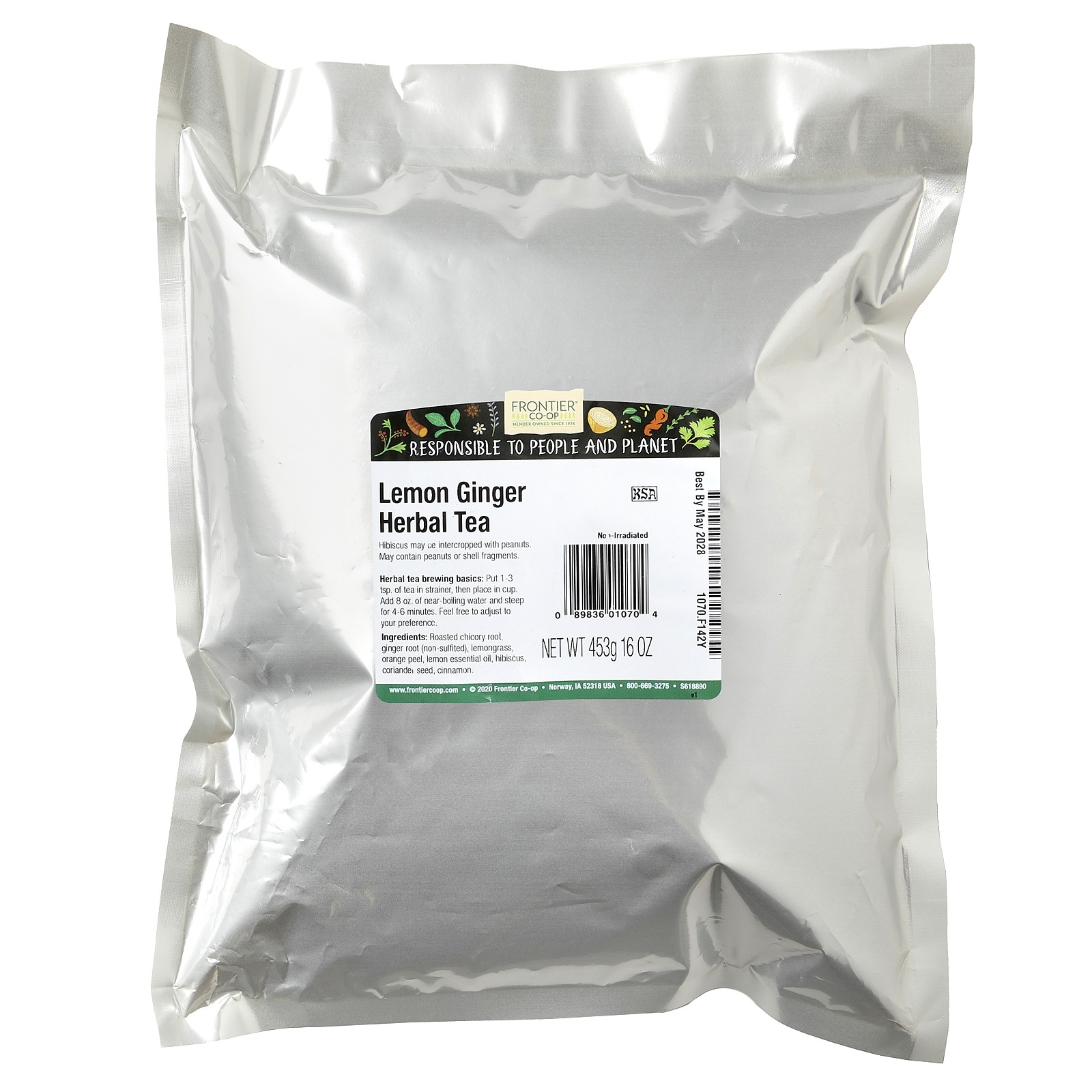 Lemon Ginger Herbal Tea, 16 oz (453 g)