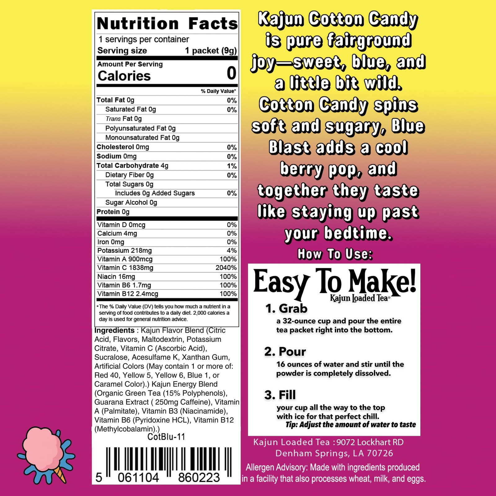 Kajun Loaded Tea Packets – Cotton Candy | + Blue 5-Pack