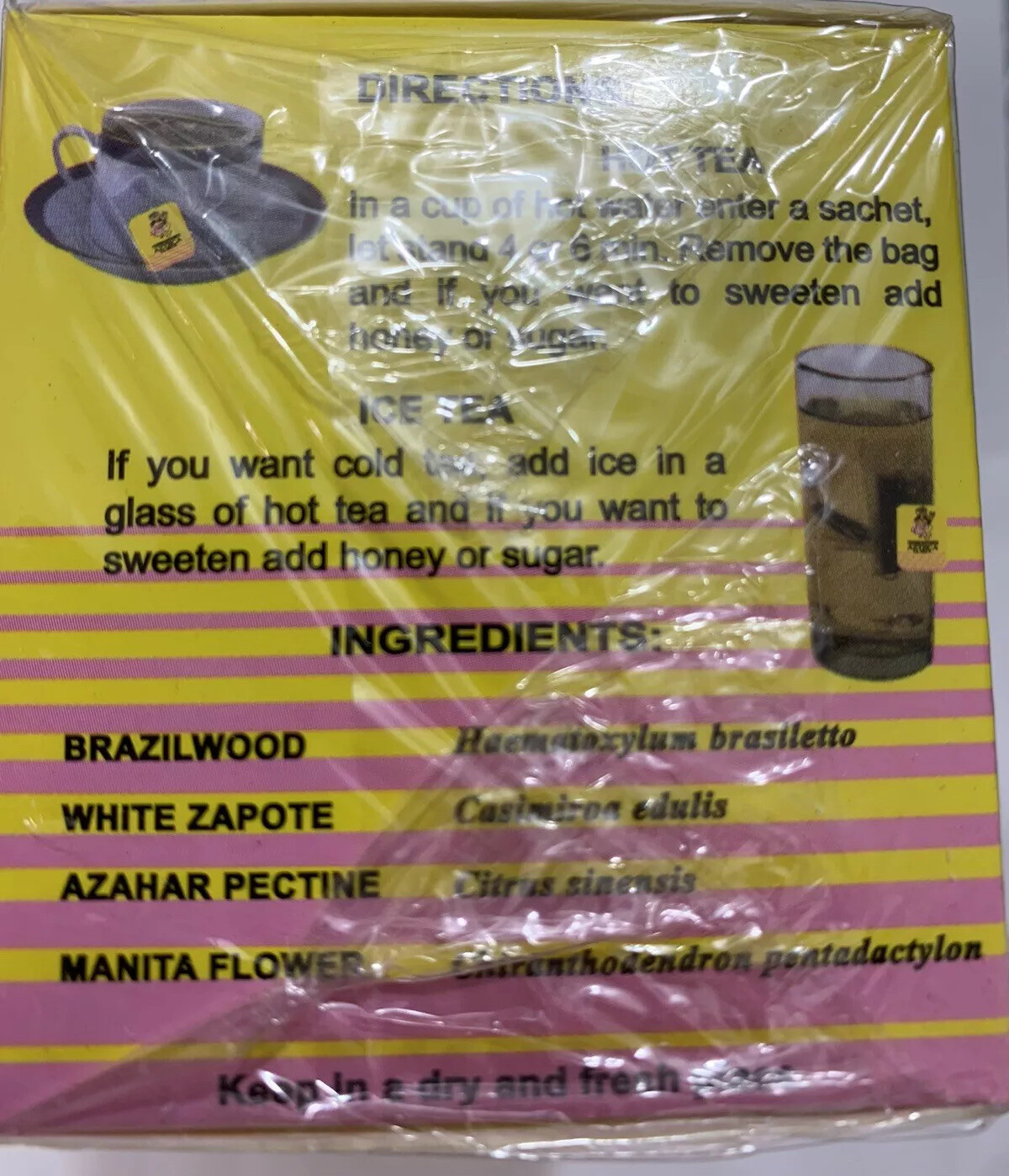 Te Ervina 2 Pack 50 Tea Bags Palo Brazil Zapote Blanco Azahar Manita