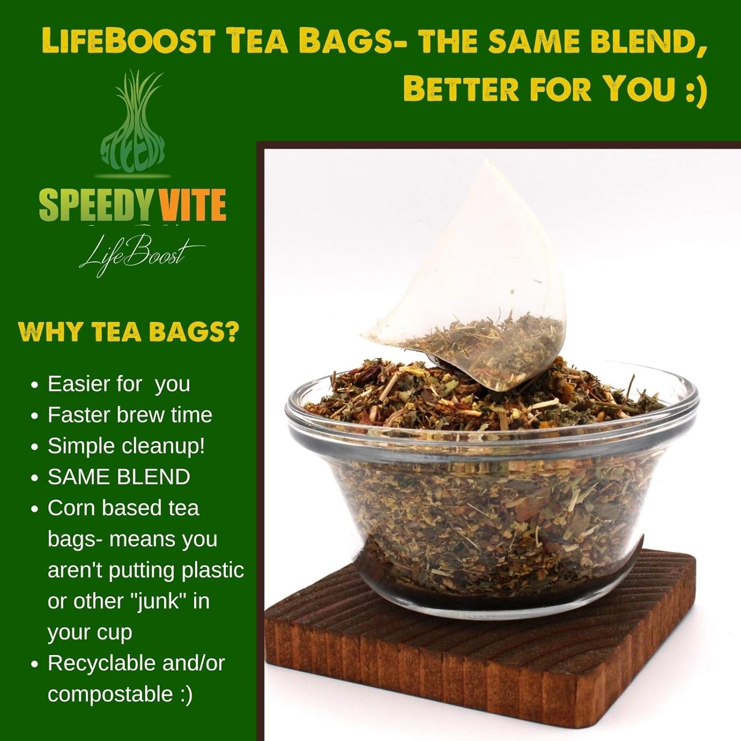 Organic Blood LifeBoost® Tea [28 Tea Bags] SpeedyVite®