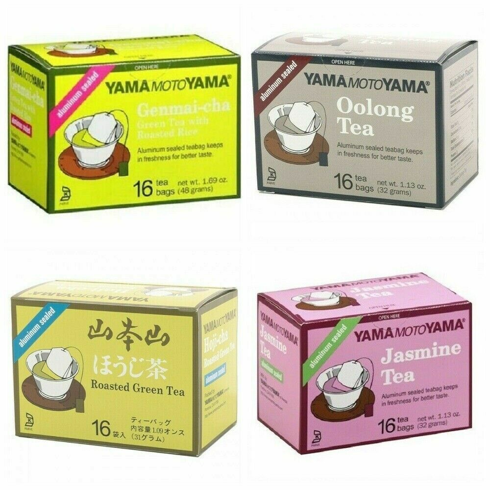 SET of 4 Japanese Yamamotoyama Jasmine Oolong Genmai-cha Green Tea Roasted Rice