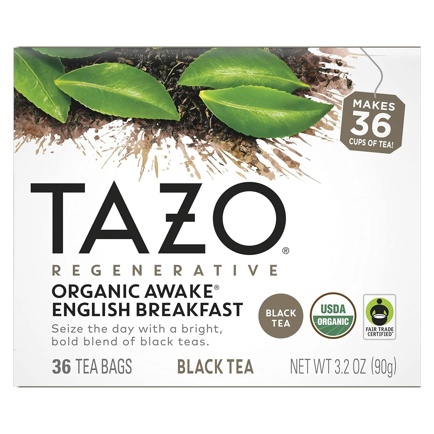 TAZO Tea Bags, Black Tea, Regenerative Organic Awake English Breakfast Tea, 36 C