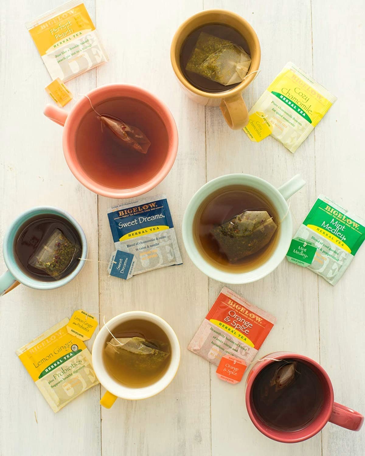 Bigelow Tea Bags – Sampler Variety Pack – Green, Black, Herbal, English, 48 & 96
