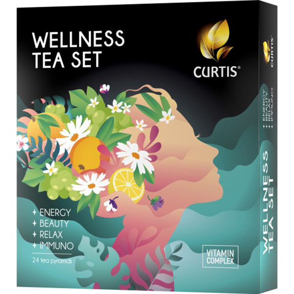 CURTIS Wellness tea set GIFT BOX 4 flavors 24 pyramids RF