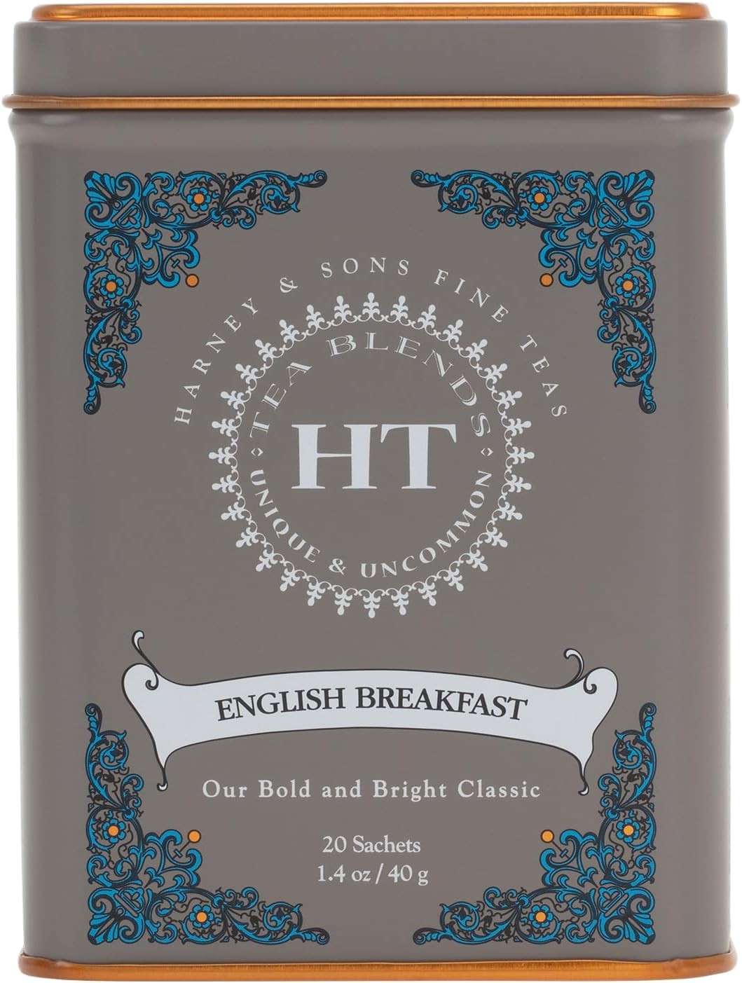 HT English Breakfast Black Tea, 20 Sachets in Tin | Full-leaf black tea, Ceylon