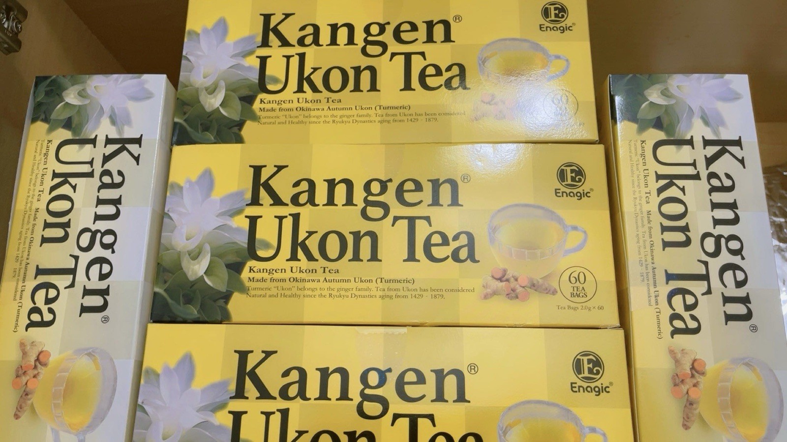 Kangen Ukon (Turmeric) Tea 60 Bags 100% Organic by Enagic  Sealed New