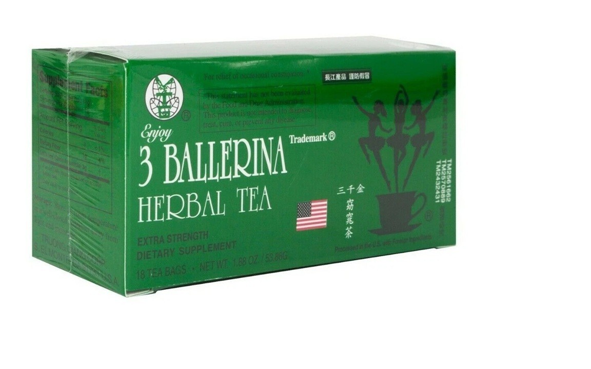 3 Ballerina Dieters Tea, Extra Strength, Orig. Flavor, 18 bags (3 BOXES) 12/26