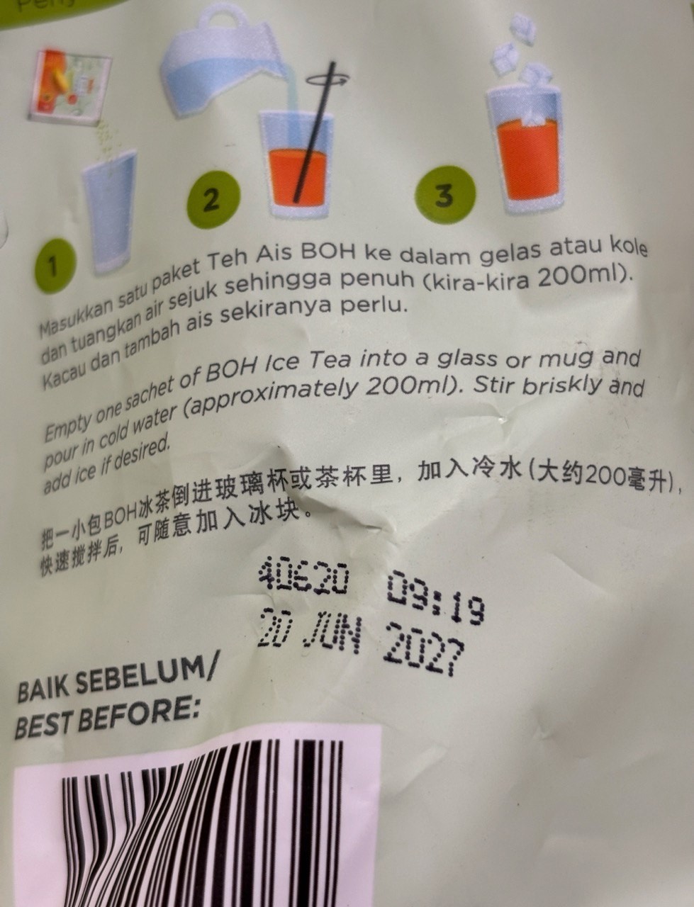 4 x BOH Ice Tea Orchard Splash Mango & Tropical Fruits (14.5g x 20’s )