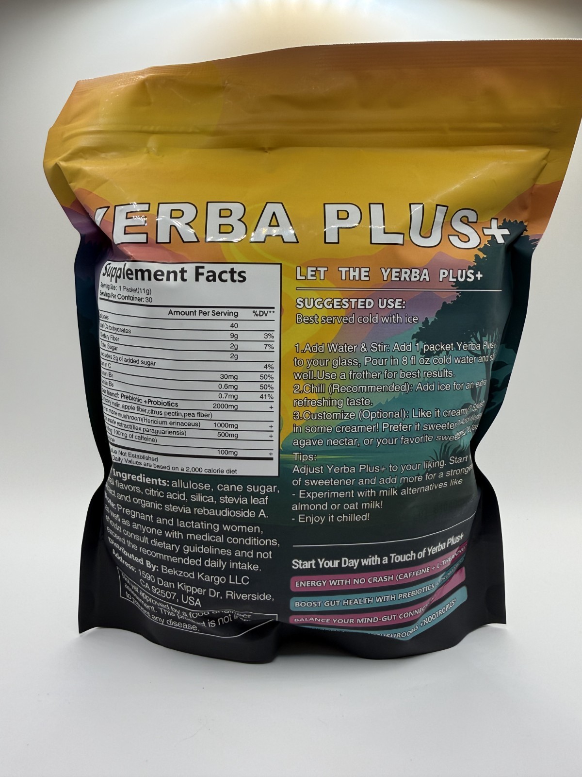 NHN NeonHaven Yerba Plus Peach Mango + Vitamin B1 & B6 30 Servings 330g – New