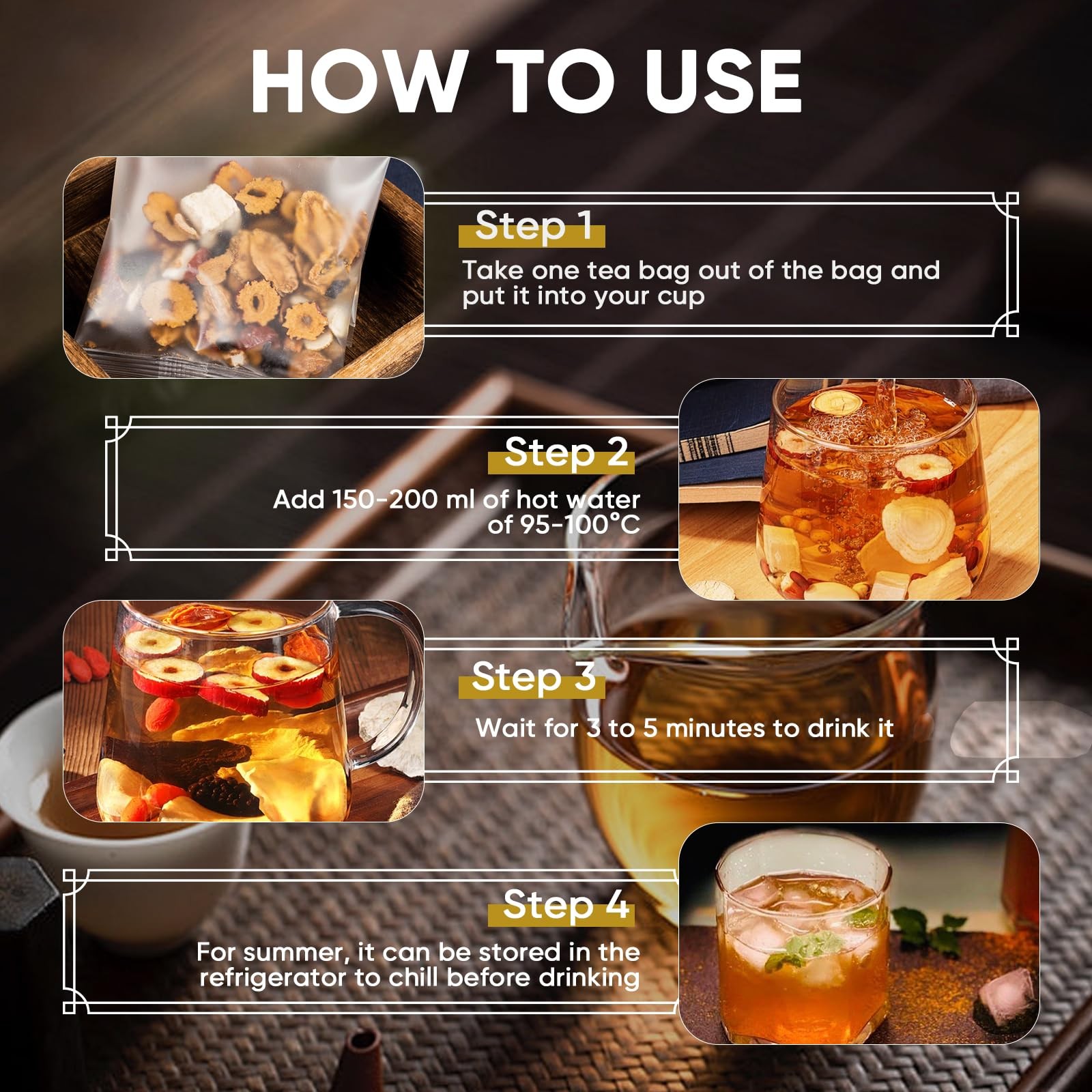 Kidney Tea Formula Ginseng Six Treasure Tea, 10 Precious Ingredients Formula, 26