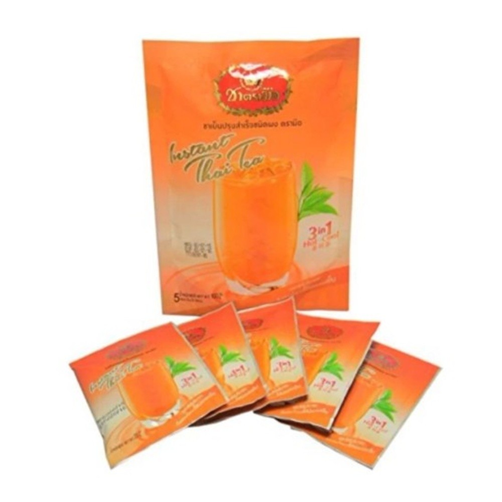 Cha Tra Mue Instant Thai Tea 3 in1 Milk Tea Mix Powder Hot & Cold 5 Sachets x 4