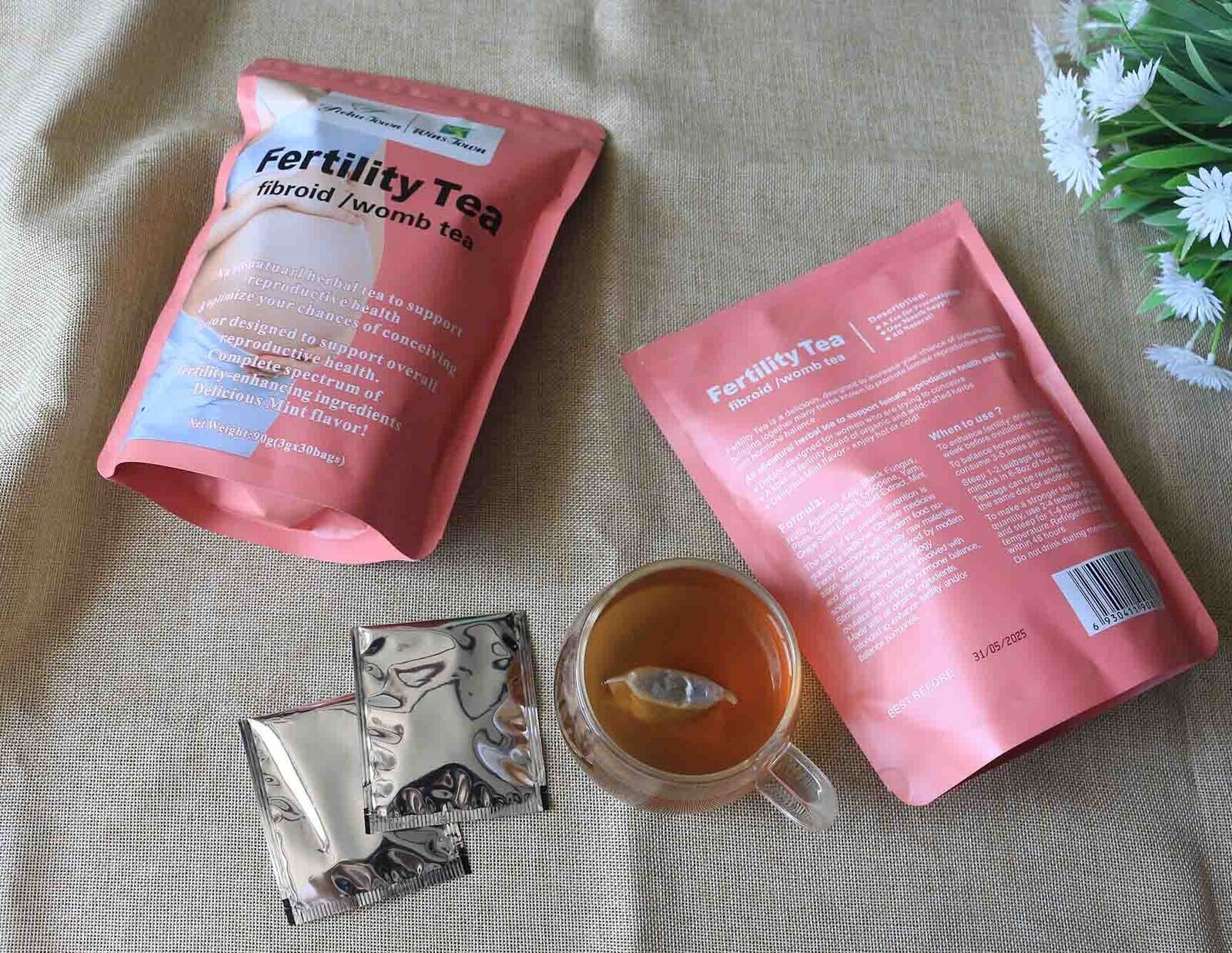 2 Female Fertility Fibroid Womb Herbal Tea Bag Womb Detox Women Fertile Tea