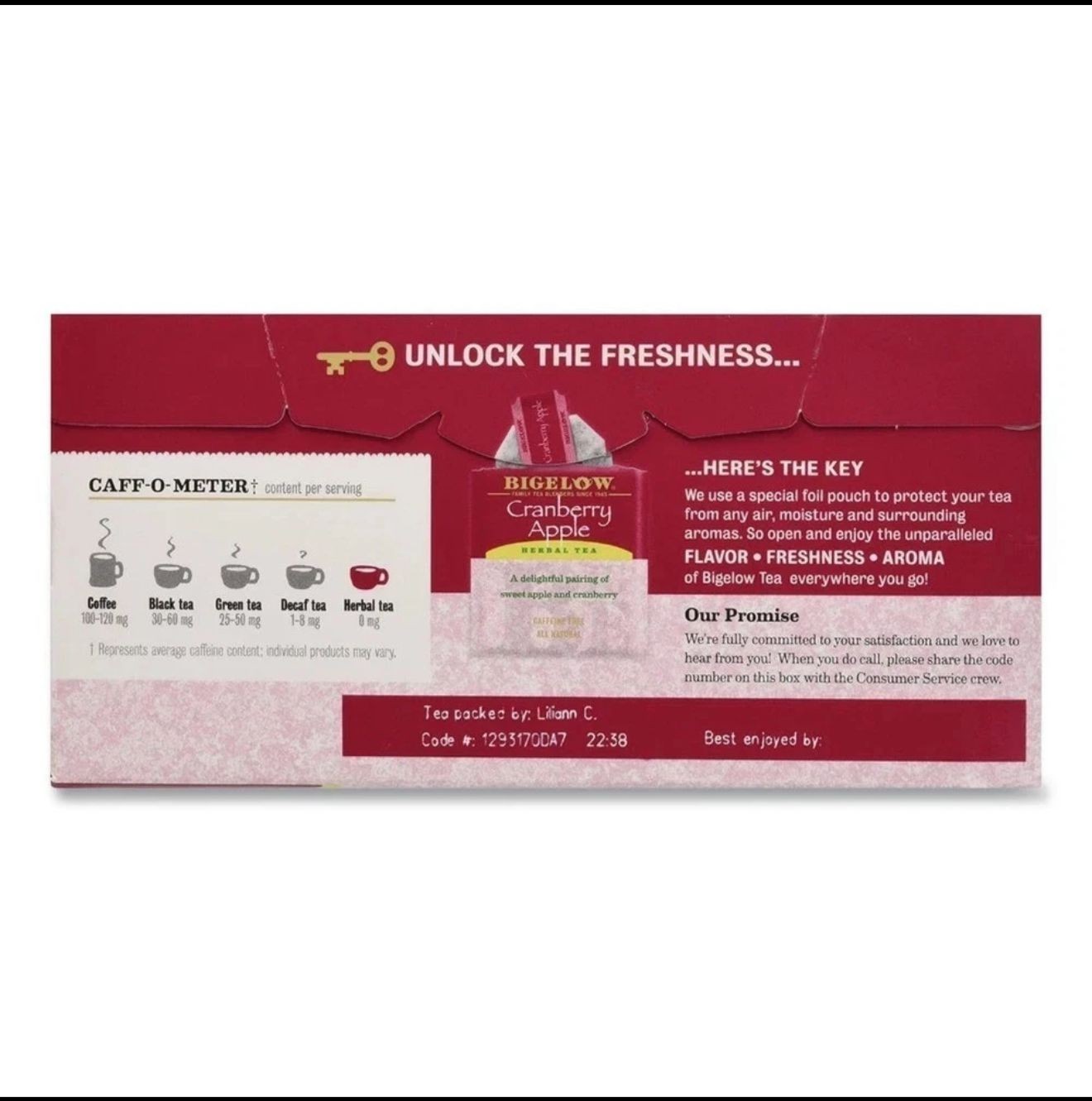 Bigelow Tea Bags Cranberry Apple Herbal Tea Bags 28 ct 1.72 oz