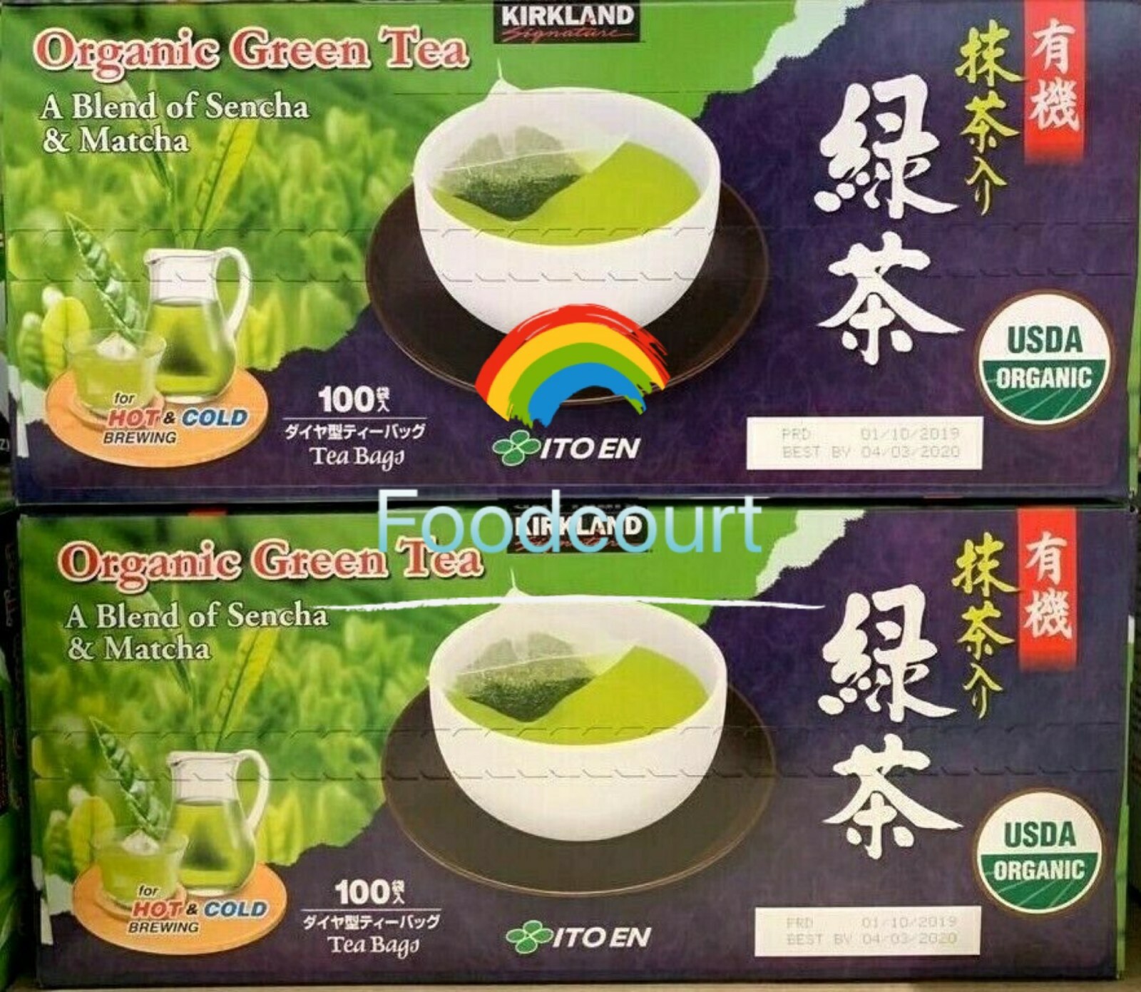 2 Packs Kirkland Signature ORGANIC Japanese Green Tea 100 Bags Each, Total 200ct