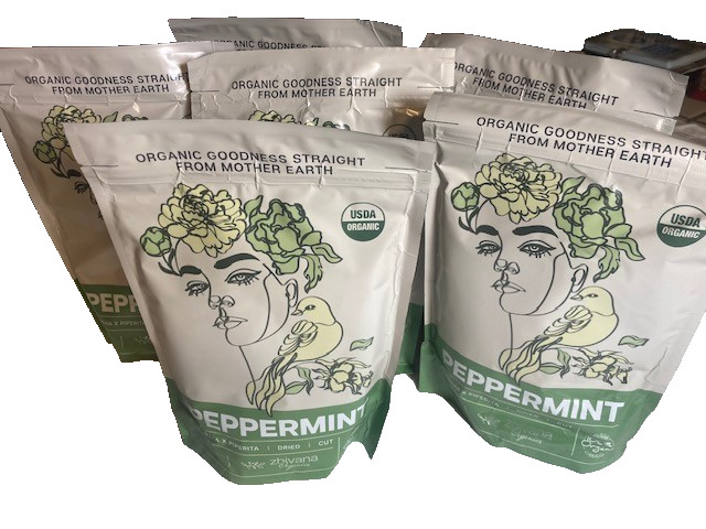 6 Bags sale ! Zhirvana Organic Loose leaf Peppermint tea. For Digestive,etc.