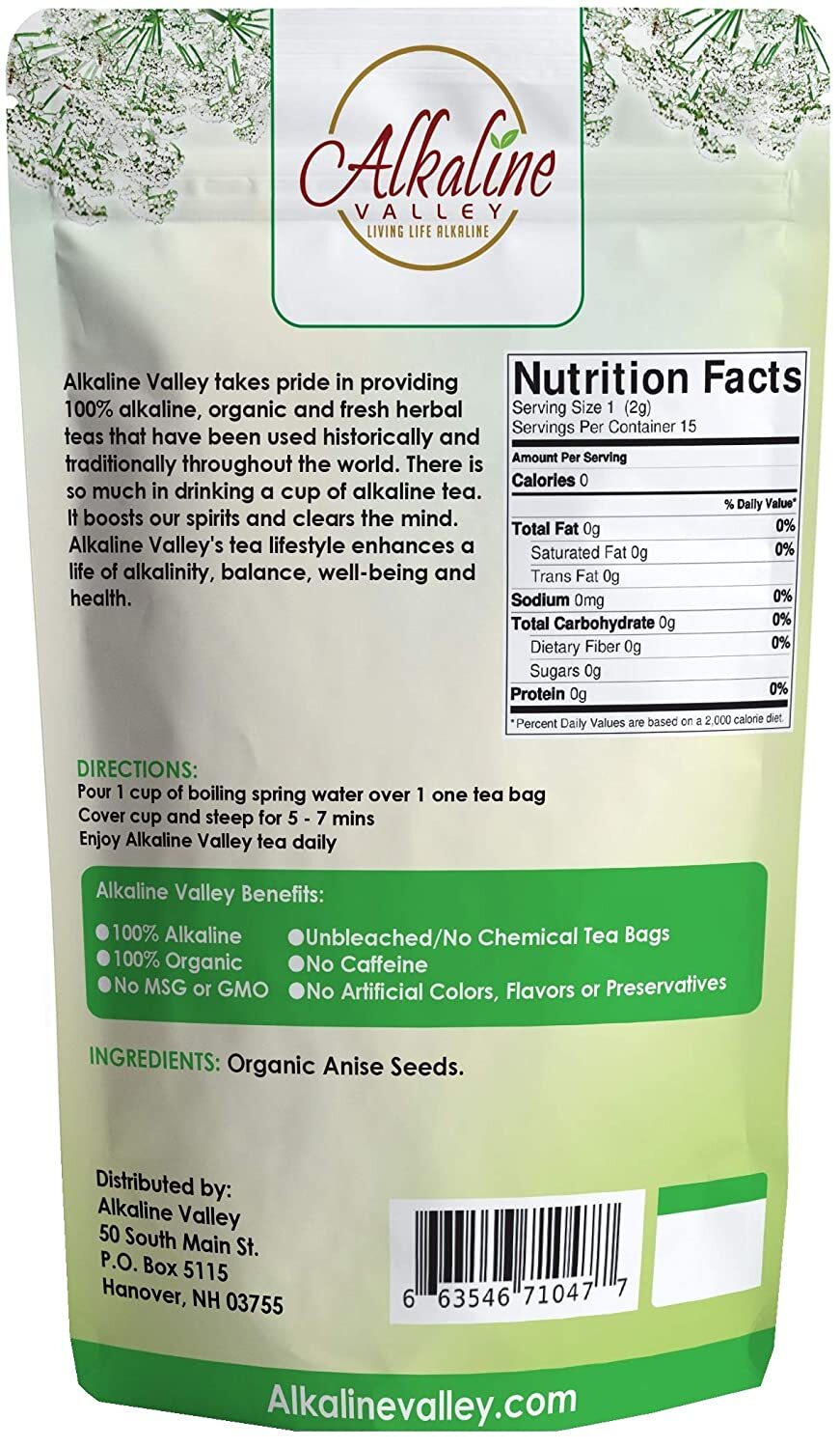 Anise Tea – Organic And Alkaline – 45 Unbleached/Chemical-Free Anise Tea Bags