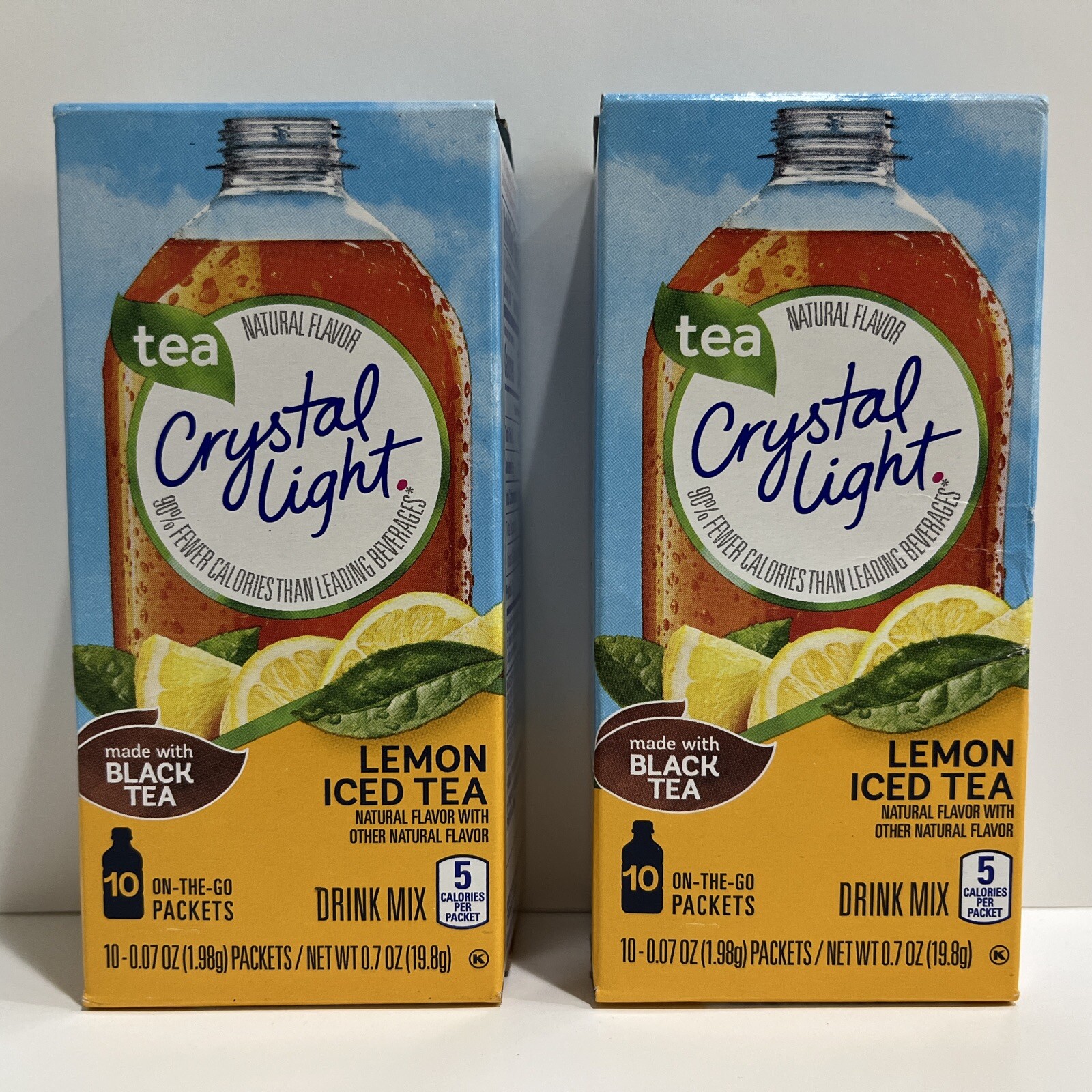 Crystal-Light On The Go Drink Mix, Lemon Iced Tea, 2 Pack Of 10 Packets Each