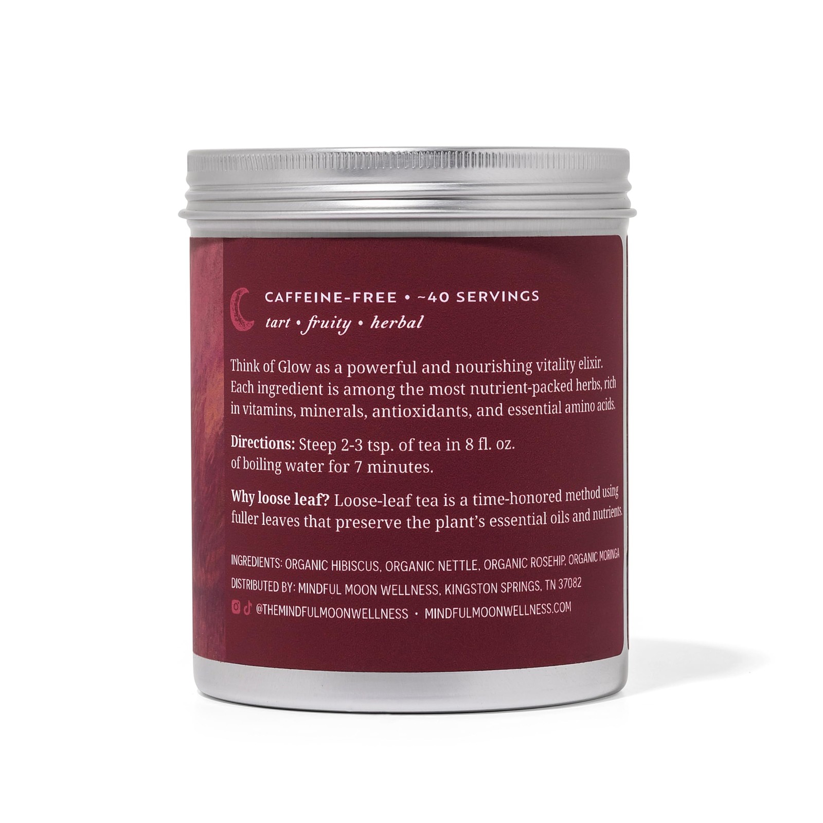 Glow Herbal Tea by Mindful Moon – Vitality Wellness Blend with Hibiscus, Mor…