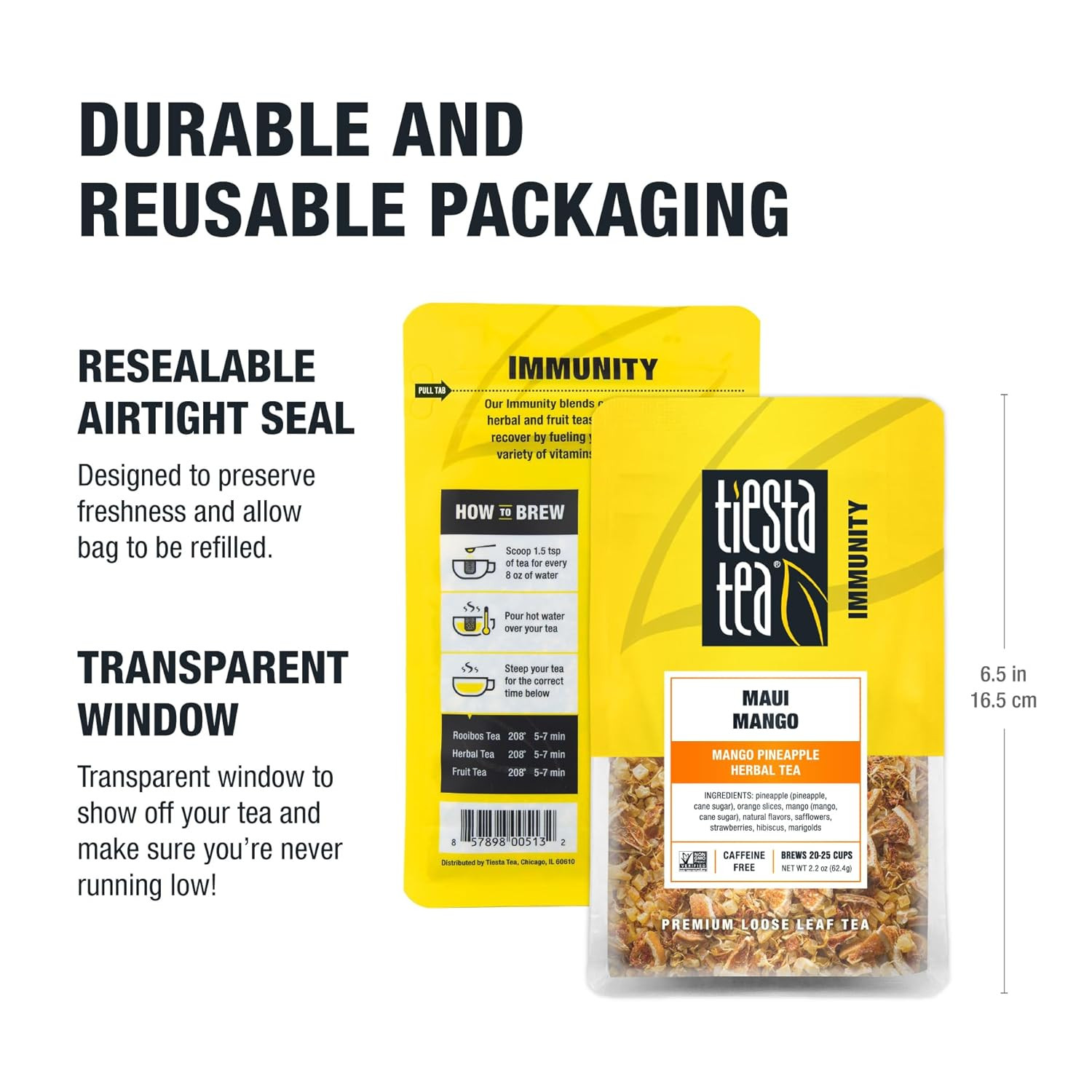 Maui Mango, Loose Leaf, Mango Pineapple Herbal Tea, Premium Non-Caffeinated Frui