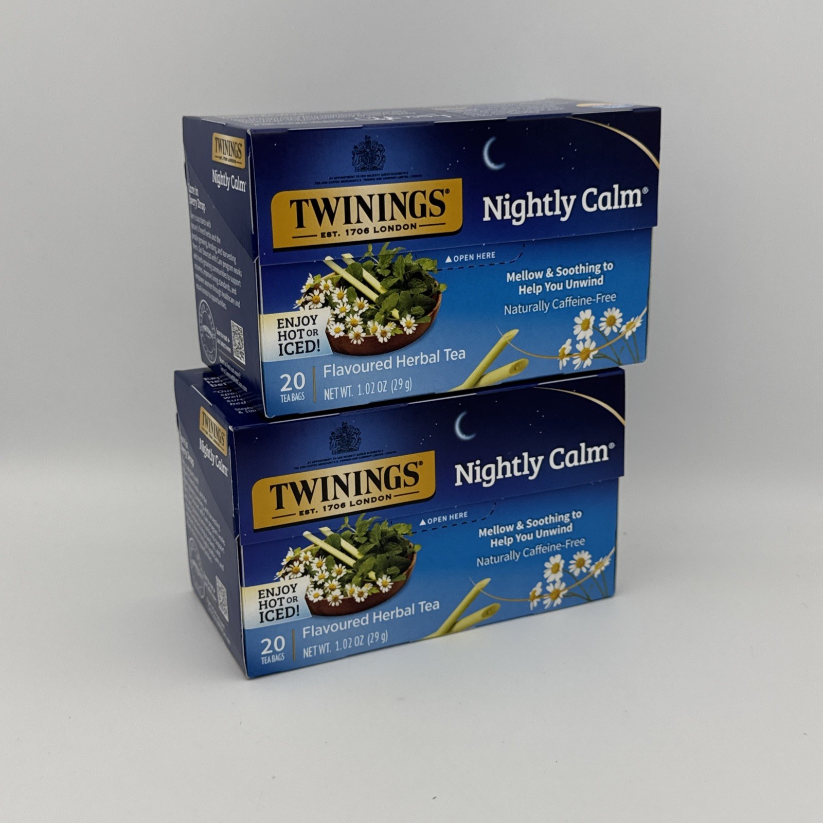 2 Pack – Twinings Nightly Calm Herbal Tea Bags – 20 Count Each Box