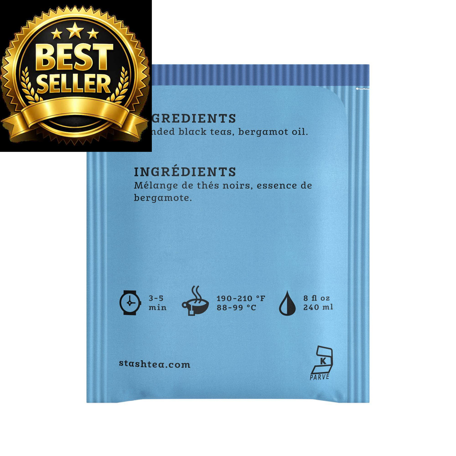 Stash Tea Double Bergamot Earl Grey Black Tea, Box of 100 Count (Pack 1)