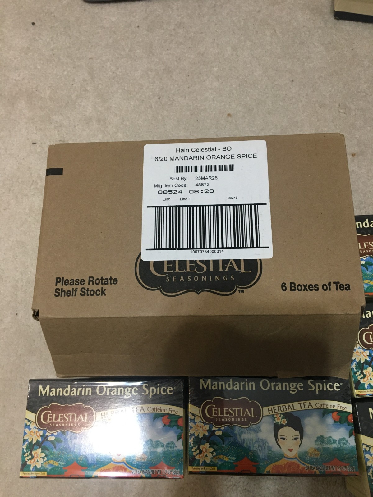 Celestial Seasonings Herbal Tea, Mandarin Orange Spice 20 Count-6 Boxes 120 Bags