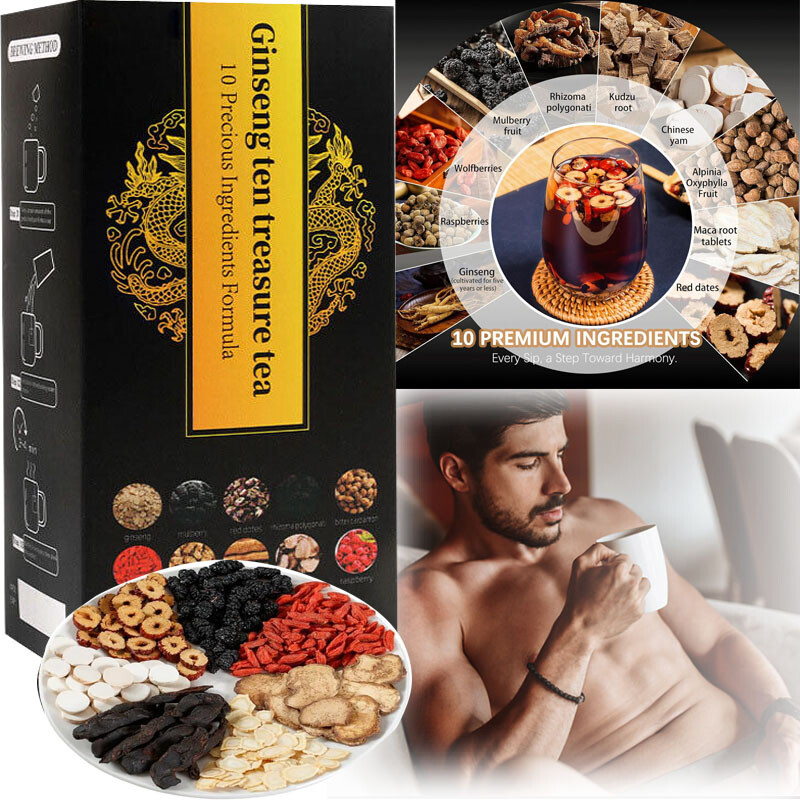 Ginseng Ten Treasures Tea, Chinese Herbal Kidney Detox Tea, kidney health Tea