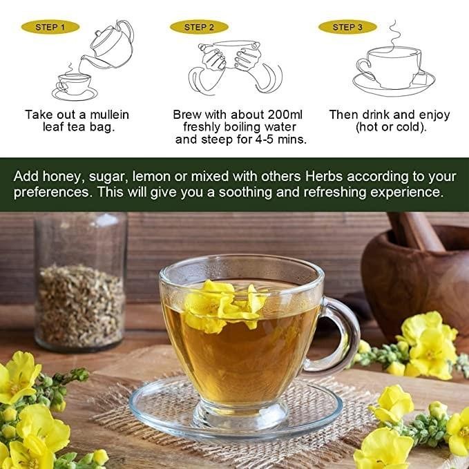 Namo Organics Mullein Tea For Lungs Detox 100gm Antioxidant Rich Immunity