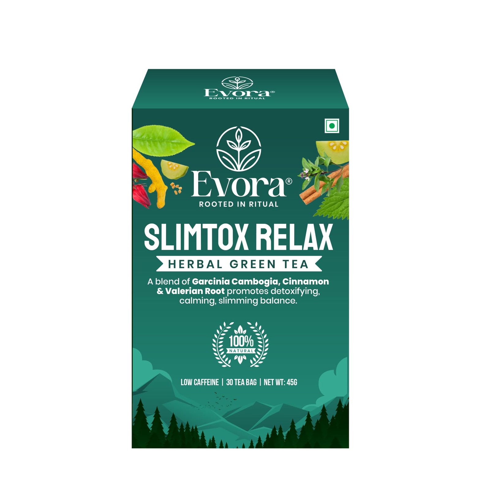 Slimtox Relax Herbal Green Tea, Low Caffeine, Double Chambered 30 Tea Bags, 4…