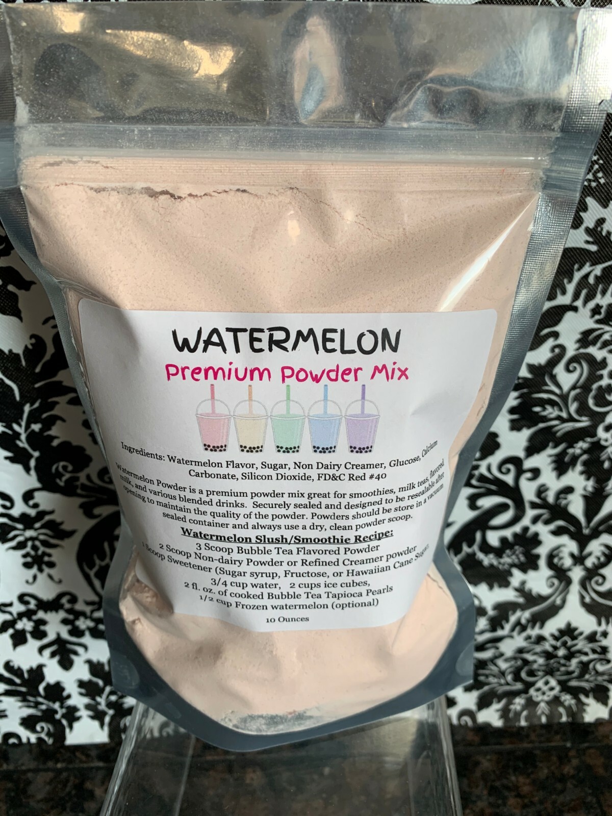 Premium WATERMELON Powder Mix Boba Bubble Tea Tapioca Pearl Smoothie Slushy New