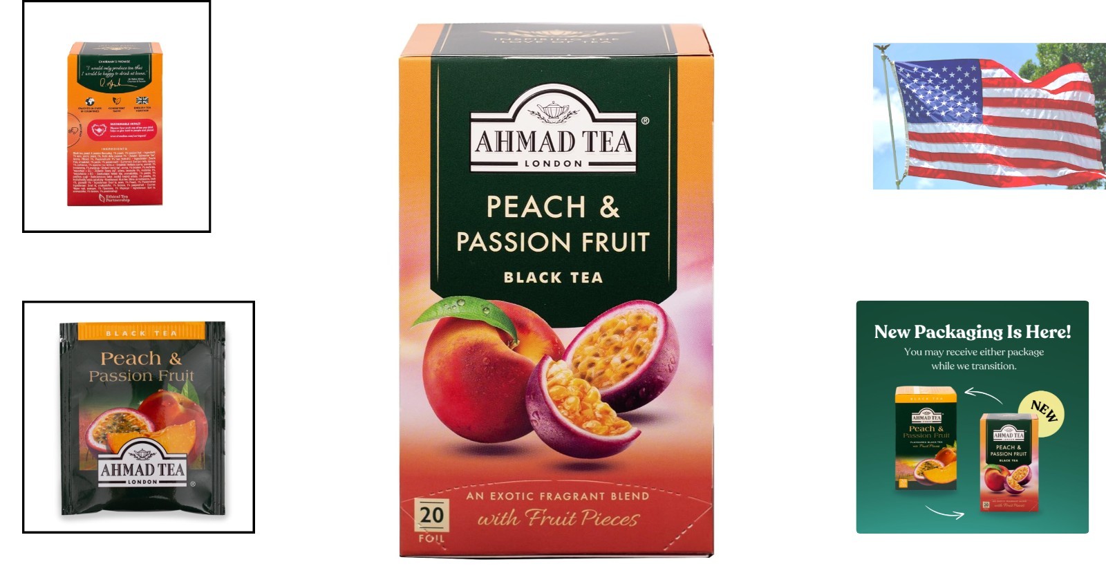 Naturally Caffeinated Peach & Passion Fruit Tea Bags – 20s Box
