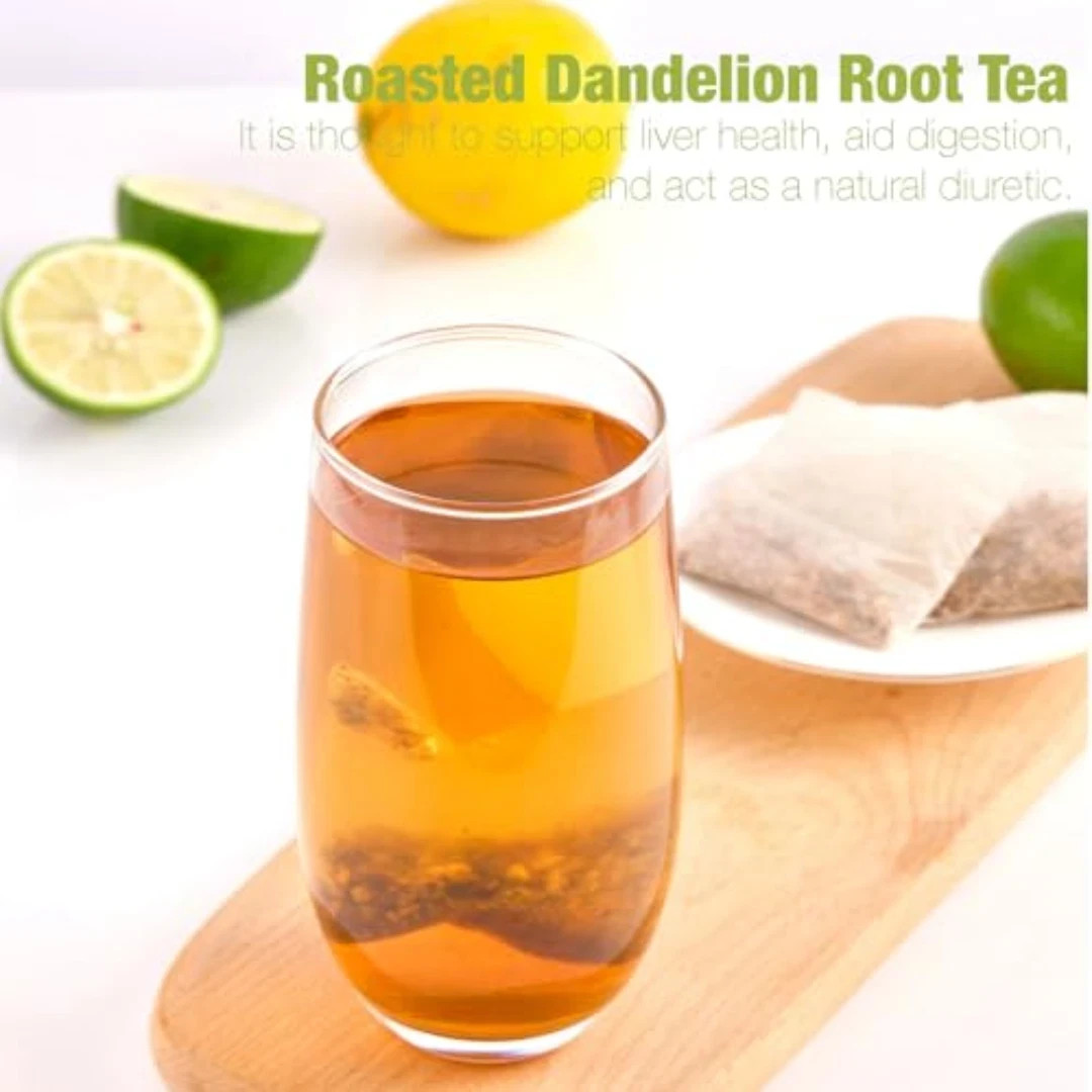 50 Bags Roasted Dandelion Root Tea Bags, 2.5/Bags, Natural Dried Dandelion.