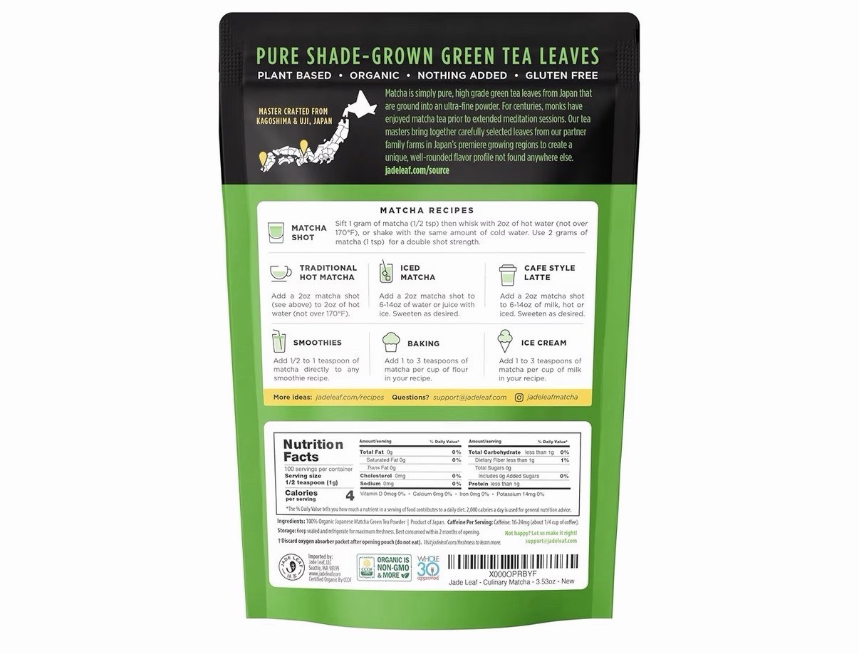 Organic Premium Ceremonial Grade Matcha Green Tea Powder Japanese Culinary Grade