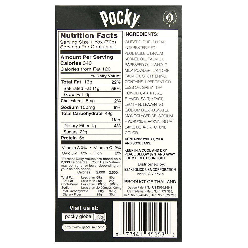 [ 5 Packs ] Glico Pocky Matcha Green Tea 70g x 5 Biscuit Stick