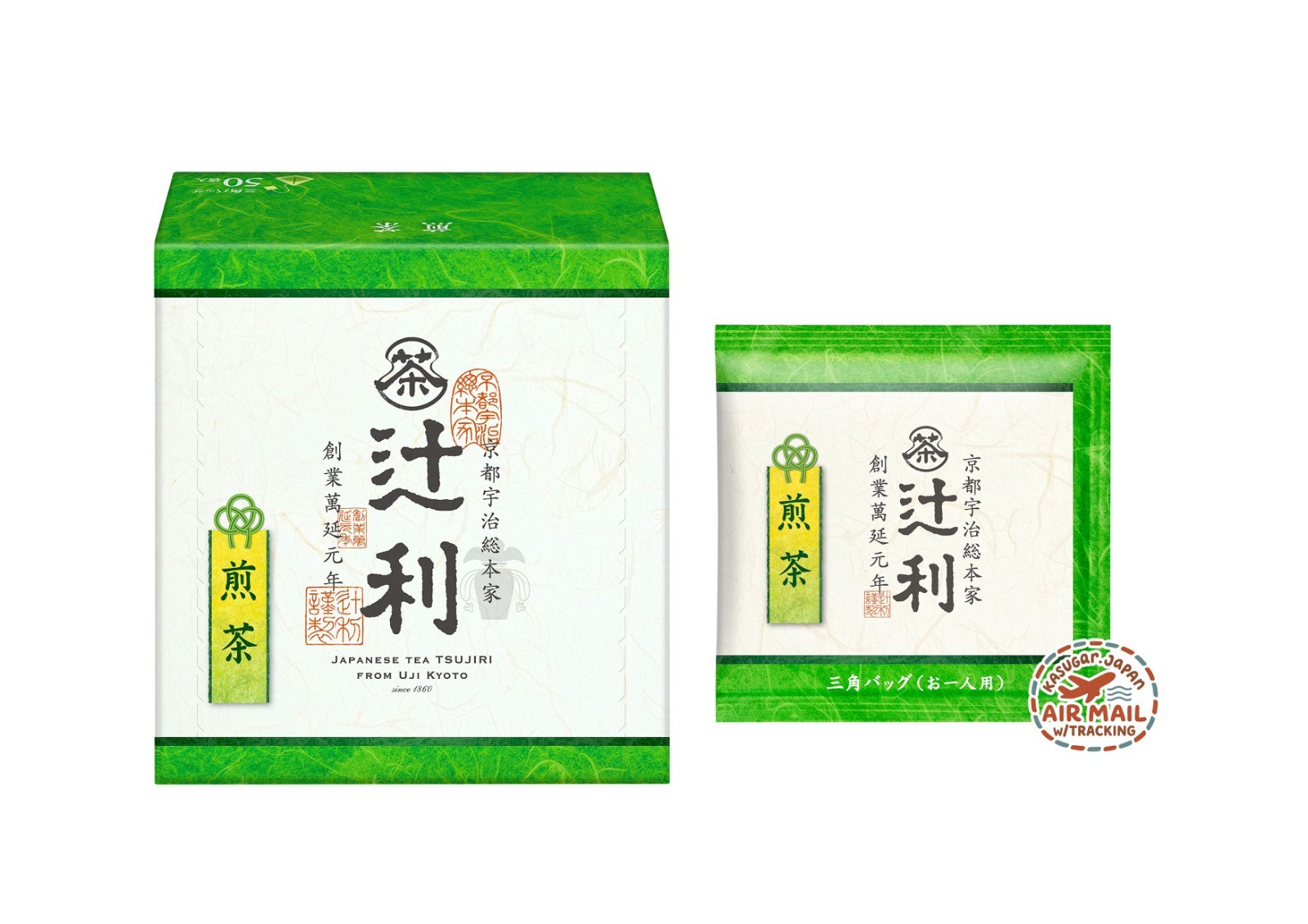 Tsujiri Japanese Sencha Green Tea Triangle Tea Bag 2g x 50P from Uji Kyoto JAPAN