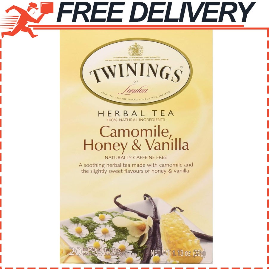 Twinings Herbal Tea Chamomile Honey and Vanilla 100% Natural, 20 Tea Bags