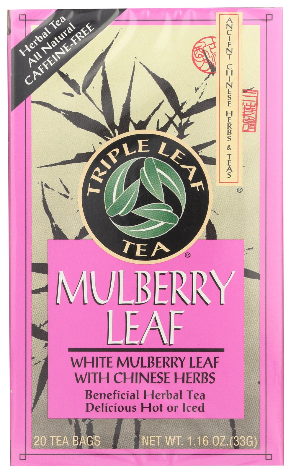Triple Leaf Tea Mulberry Herbal 20 Bags 1.16 Oz 3 Pack