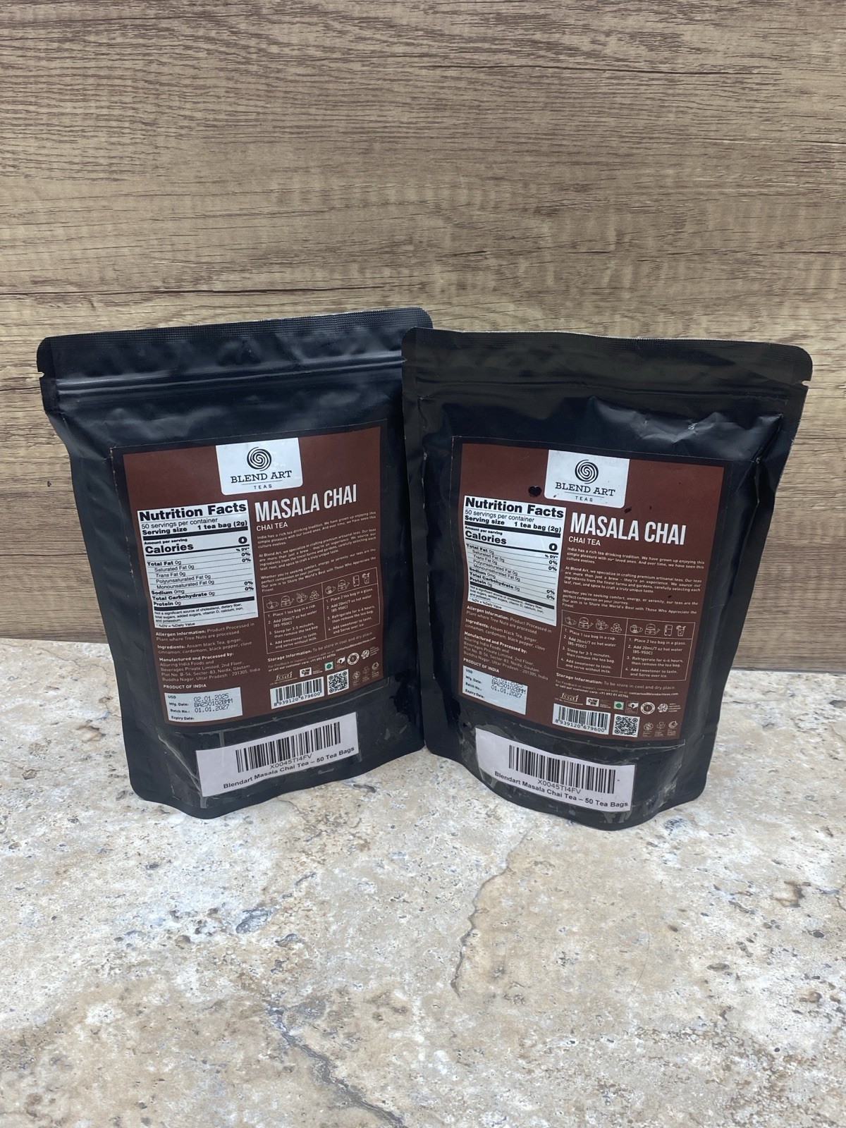 Blendart India’s Original Masala Chai Tea bags 50 Count Lot 2