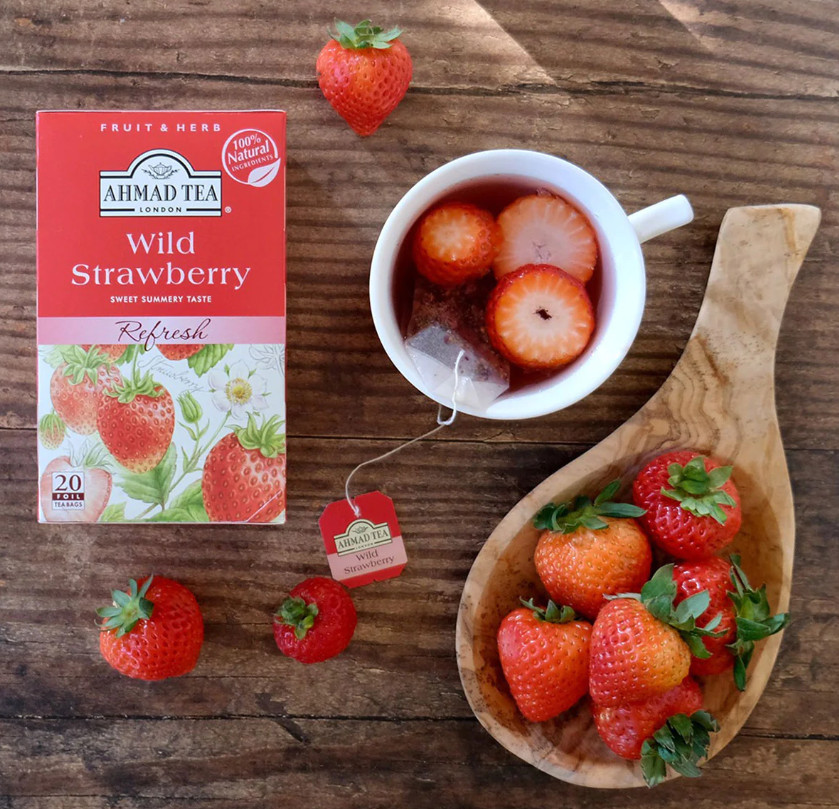 Pack of 3 – Ahmad Wild Strawberry Herbal Tea 20ct – 60 tea bags total