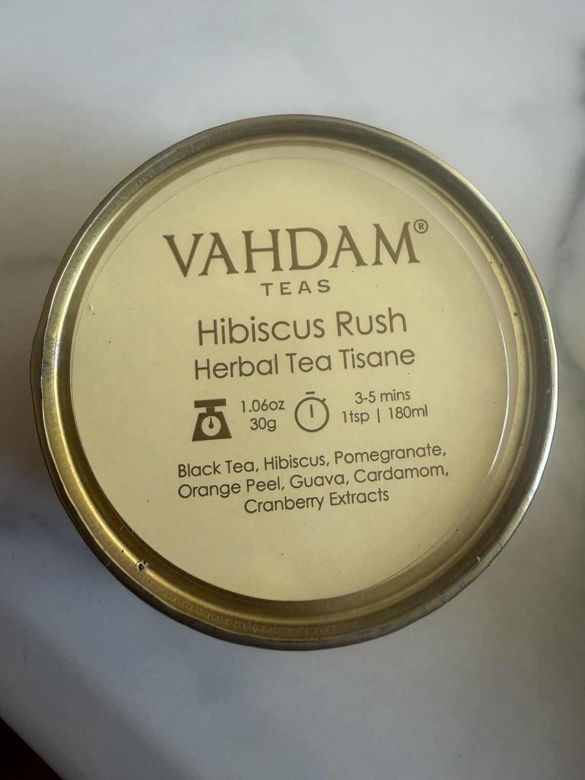 Vahdam Teas Loose Leaf Tea Assortment Gift Set 6 Tins 30g Vanilla Chai