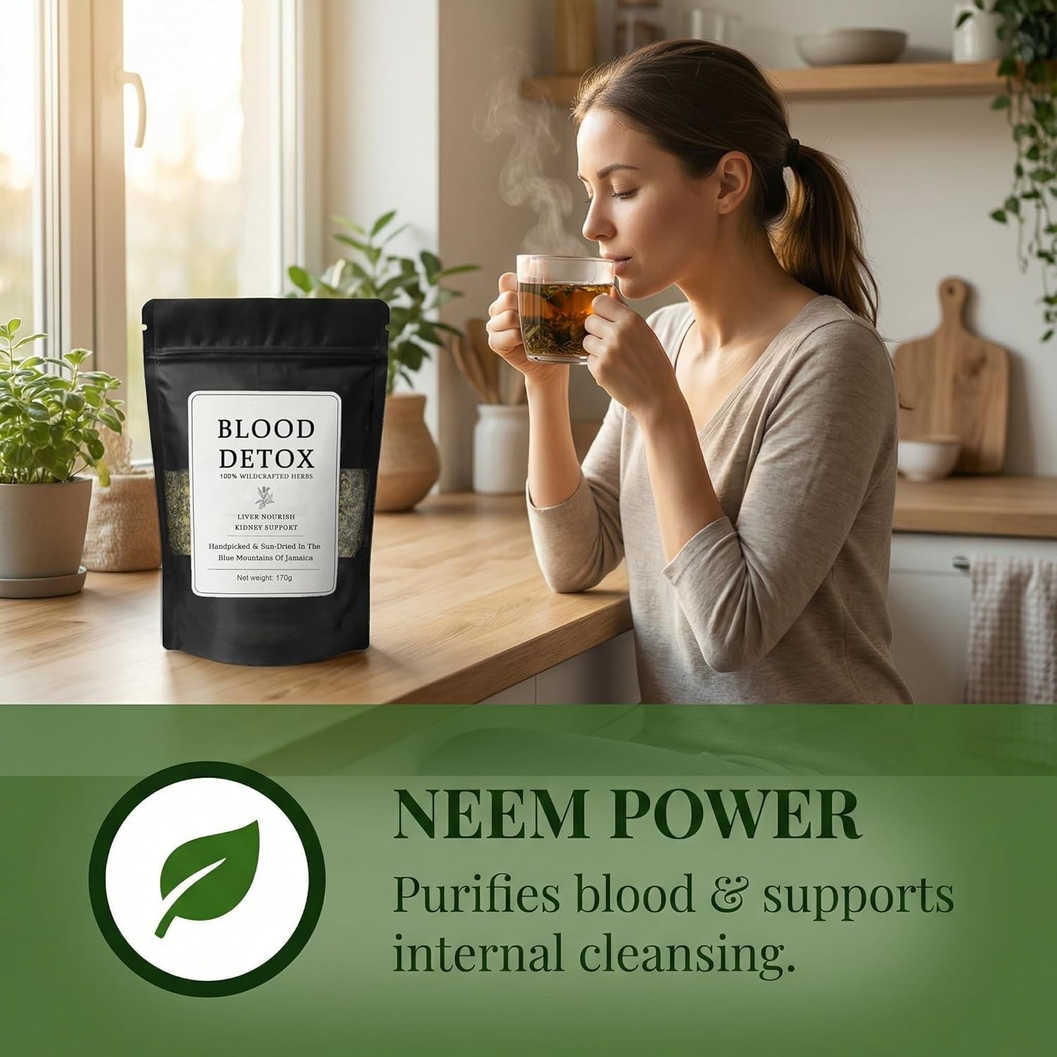Healing Garden Blood Detox Jamaican Tea, Herbal PlantBased Botanical Tea with…