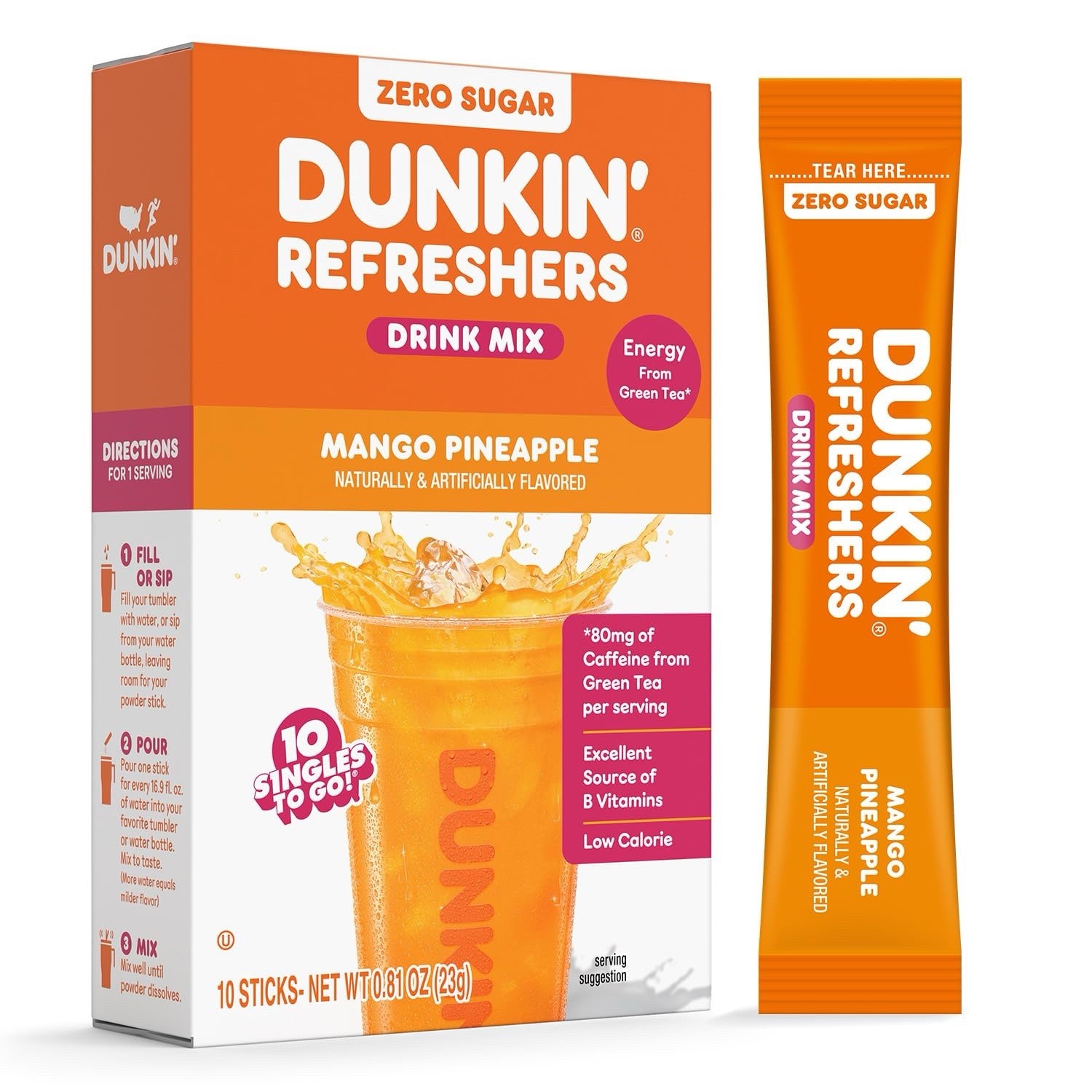 Dunkin’ 🍩 Refreshers Singles To Go! Mango 🥭 Pineapple 🍍10 packets