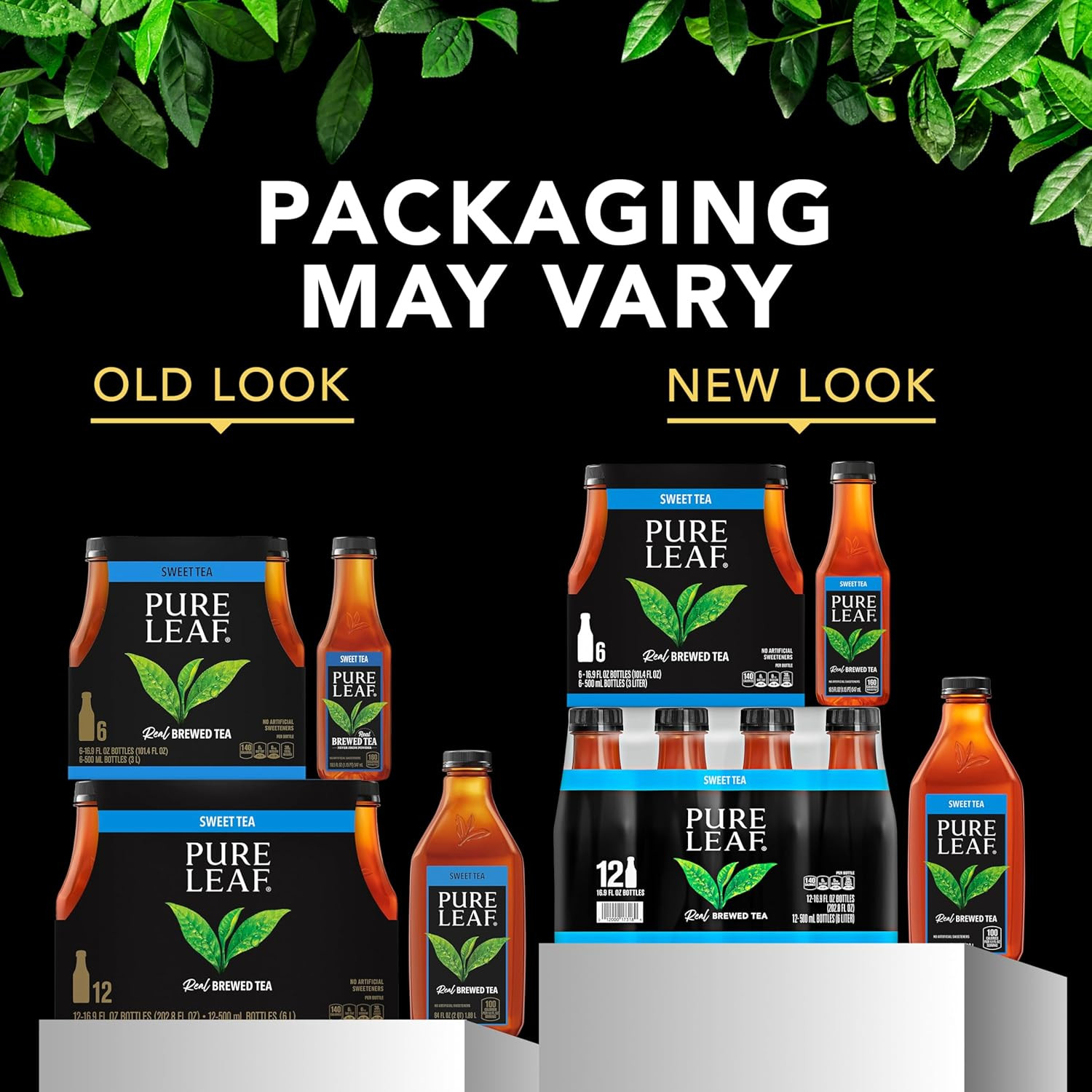Pure Leaf Iced Tea, Unsweetened Real Brewed Tea, Zero Sugar & Zero Calories, 18.