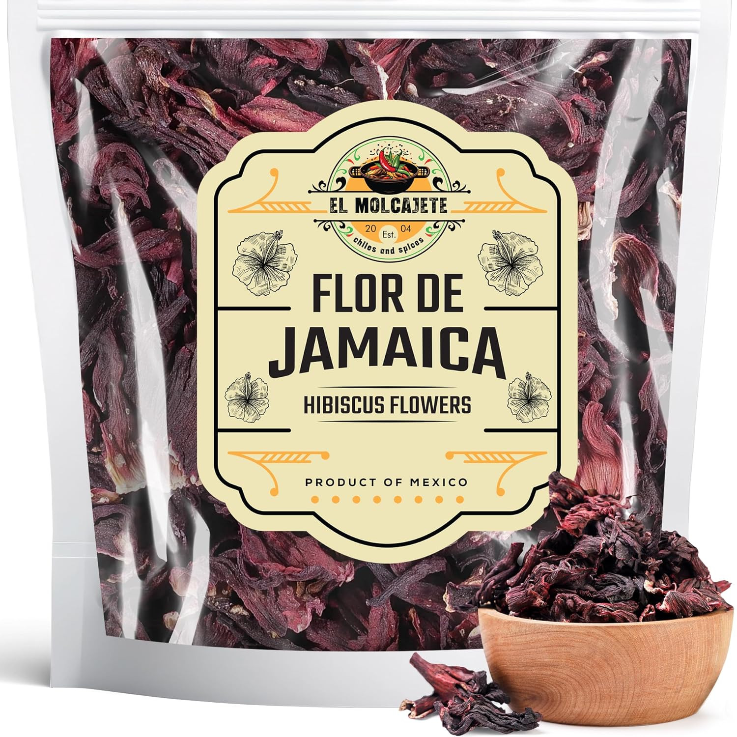 Hibiscus Flower Cut Sifted – Organic, Natural – Flor de De Jamaica –