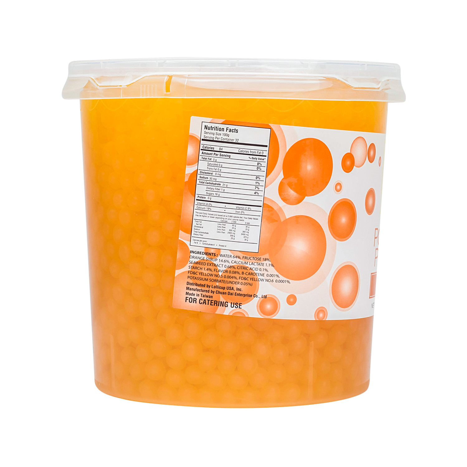 Tea Zone Orange Popping Pearls/Bursting/Popping Boba(B2052, 7 lbs) for Boba Tea